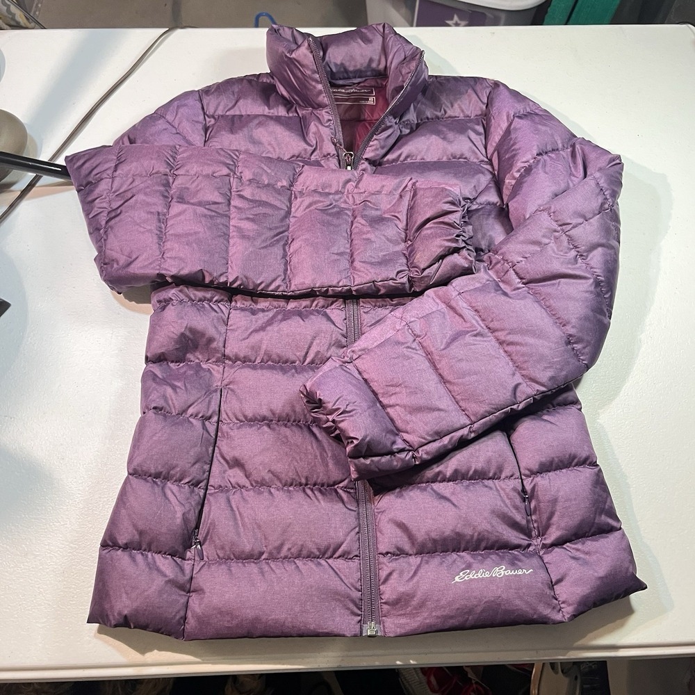 Eddie Bauer‎ Womens XS Purple EB650 Down Puffer Coat Quilted Outdoors EUC - Picture 2 of 9